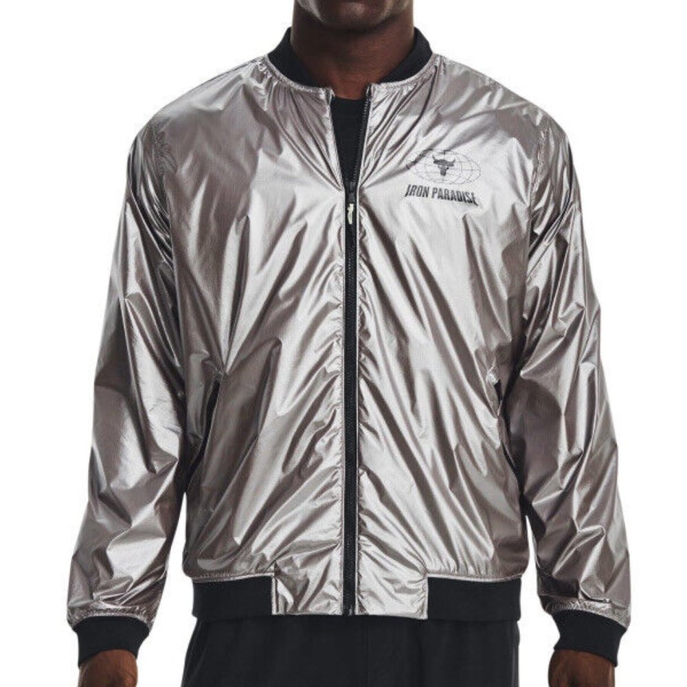 Project Rock Jacket Mens 3XL Disrupt Under Armour UA Bomber Iron Paradise NWT